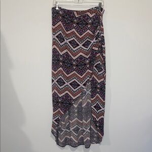 Express Patterned Print High Waisted Skirt multi-colored